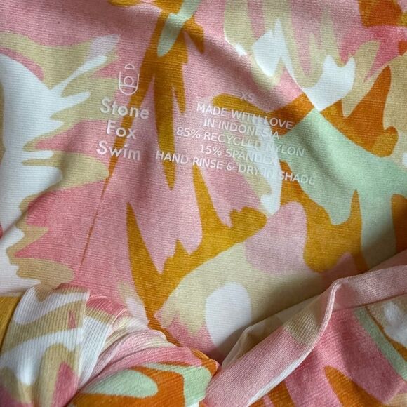 Stone Fox Swim Floral Bandeau Bikini Top XS - Picture 3 of 5